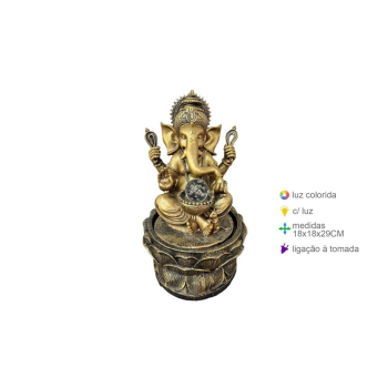 Fonte Resina Ganesh Luz 18x18x29cm