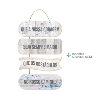 Placa Mdf Mensagens 49x20cm