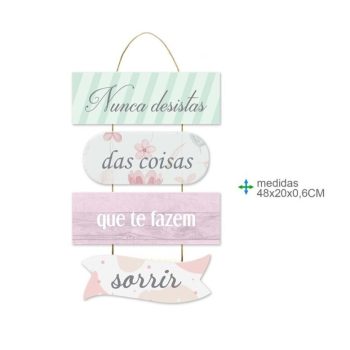 Placa Mdf Mensagens 48x20cm