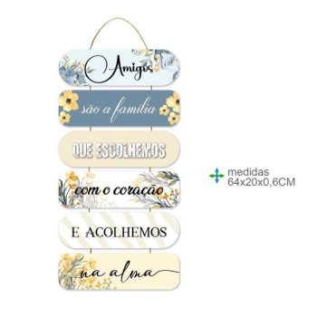 Placa Mdf Mensagens 64x20cm