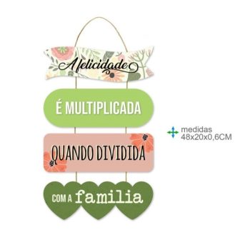 Placa Mdf Mensagens 48x20cm
