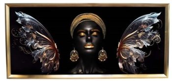 Quadro Mulher Moldura 40x90cm