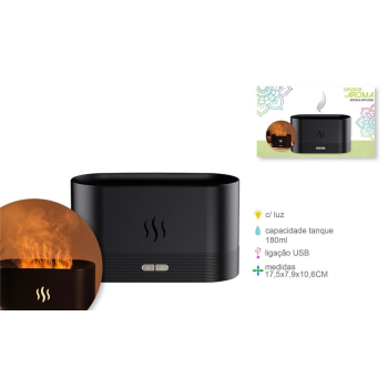 Ambientador Elétrico Preto Chama Usb 180ml