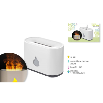 Ambientador Elétrico Branco Chama Usb 200ml