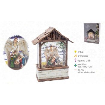 Lanterna Presépio Água 13x7x21cm