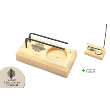 Queimador Madeira 7 Chakras 11cm