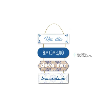 Placa Mdf Mensagens 50x20cm