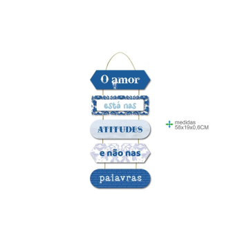 Placa Mdf Mensagens 58x19cm