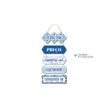 Placa Mdf Mensagens 61x19cm