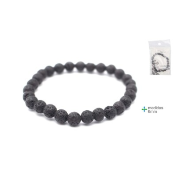 Pulseira Pedra Vulcânica 6mm