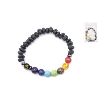 Pulseira Pedra Vulcânica 7 Chakras