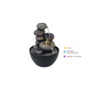 Fonte Resina Natureza Luz 13x13x18cm