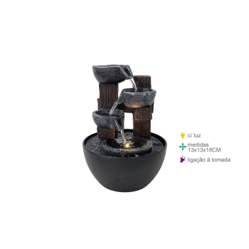 Fonte Resina Natureza Luz 13x13x18cm
