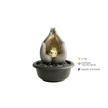 Fonte Resina Mão Luz 16x16x19cm