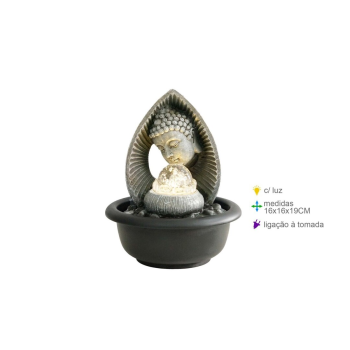 Fonte Resina Buda Luz 16x16x19cm