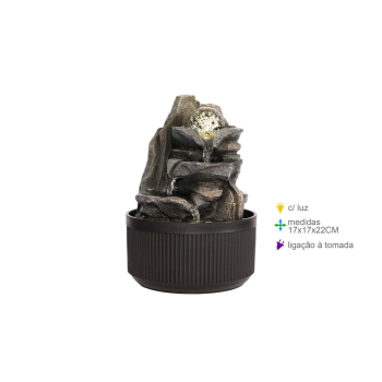 Fonte Resina Natureza Luz 17x17x22cm