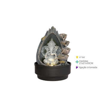 Fonte Resina Ganesh Luz 21x21x30cm