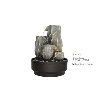 Fonte Resina Decoração Luz 21x21x28cm