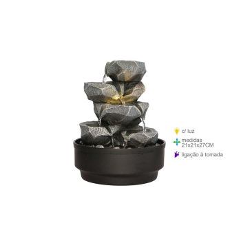 Fonte Resina Decoração Luz 21x21x27cm