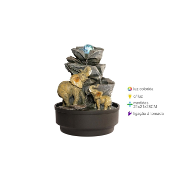 Fonte Resina Decoração Luz 21x21x28cm