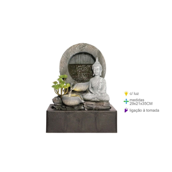 Fonte Resina Buda Luz 29x21x35cm