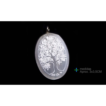 Pendente Selenite Liso Árvore Vida