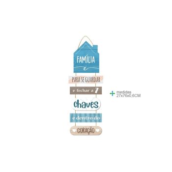 Placa Parede Mdf Família 27x76cm
