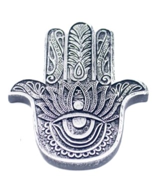 Porta Inc Metal Prata Mão Fátima 9.5x11cm