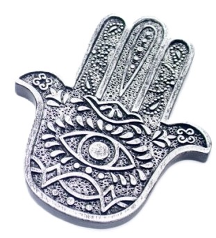 Porta Inc Metal Prata Mão Fátima 9.5x11cm