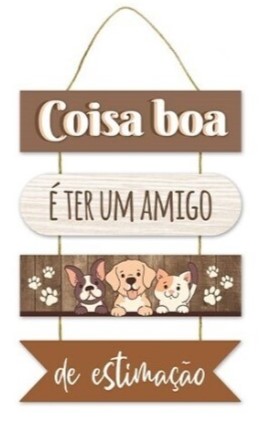 Placa Parede Mdf Animais 16x29cm