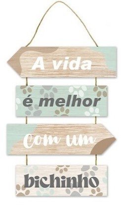 Placa Parede Mdf Animais 16x29cm