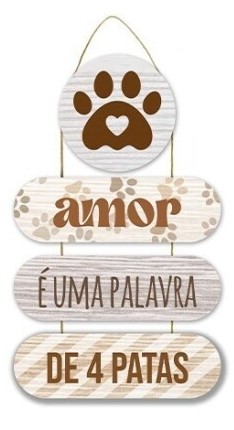 Placa Parede Mdf Animais 16x29cm